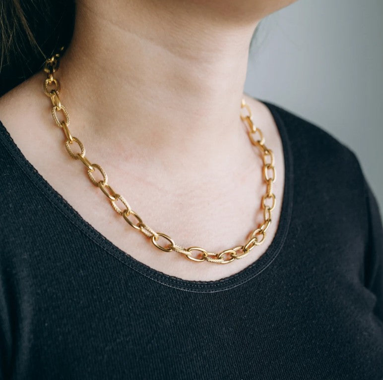 Collier Doré - Maille Alternée - Personnalisable