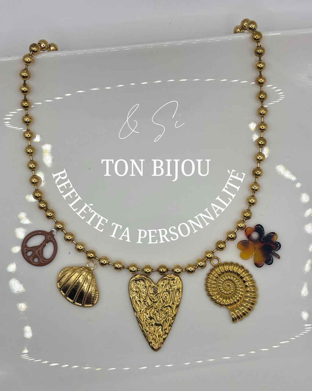 Collier Doré - Maille boule - Personnalisable